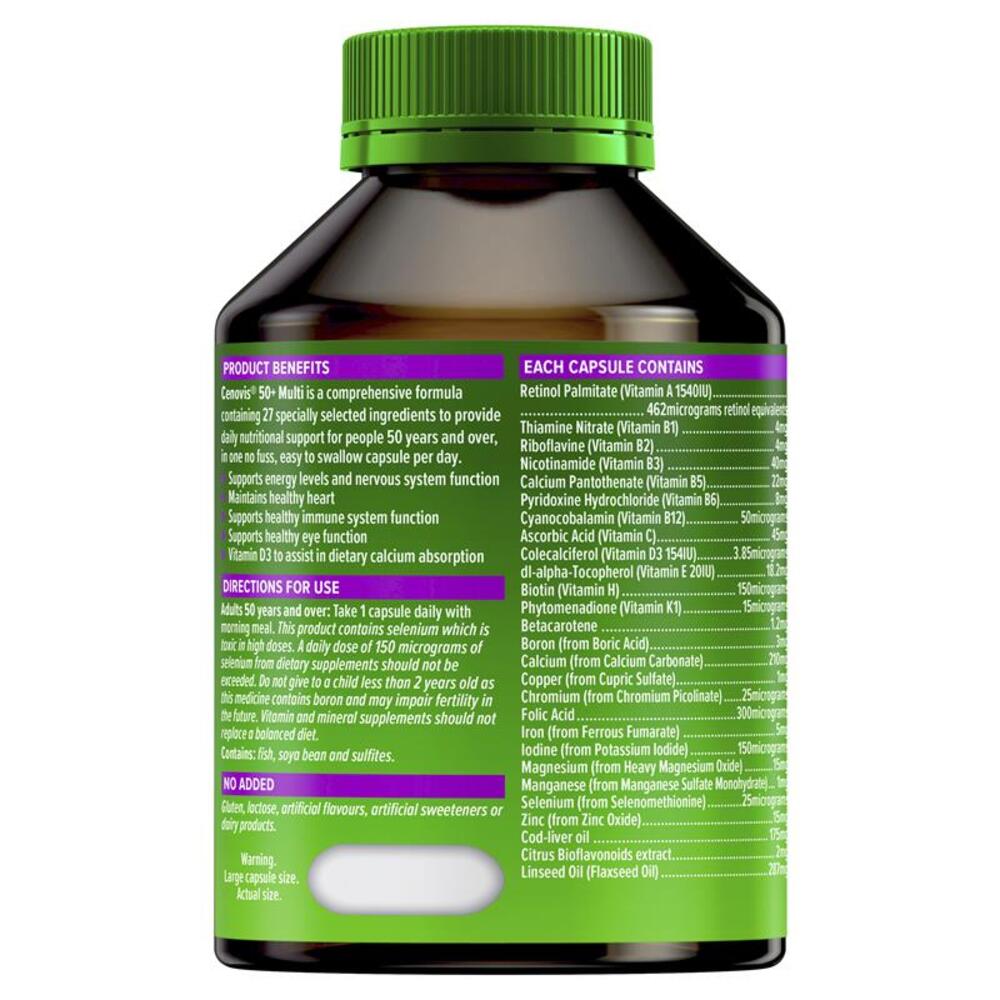 CENOVIS Multi 50+ Once Daily 100 Capsules 3ea