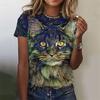 Funny Cat 3d Printed Women's T Shirts Summer Fashion Animal Print Short Sleeve Tees Girl Kawaii Y2k Top Clothes Female Clothing