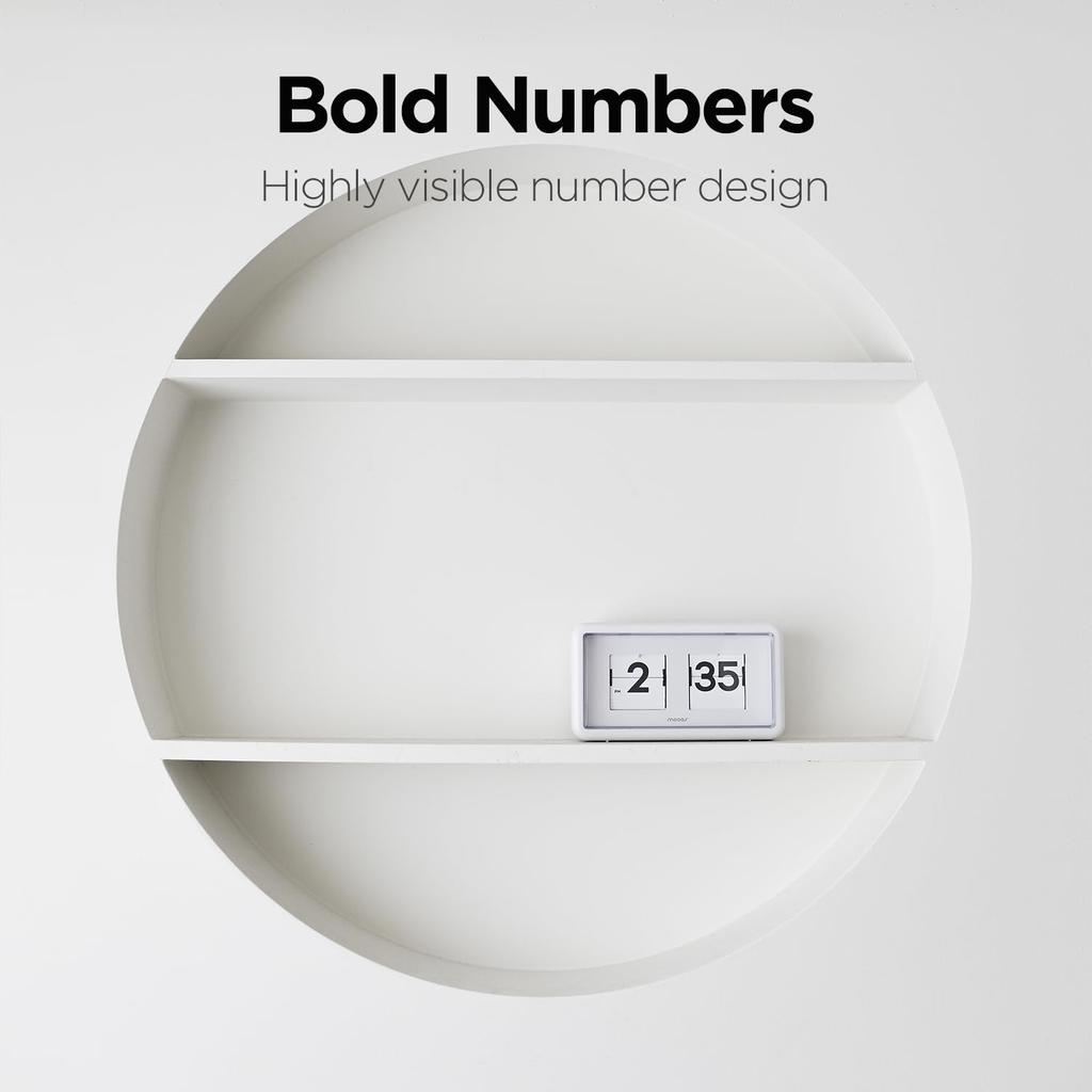 Mooas Newtro Flip Clock, Retro Design Auto Flip Clock, Battery Operated, AM/PM Display, Perfect for Home Decoration, Suitable for Home, Office, School