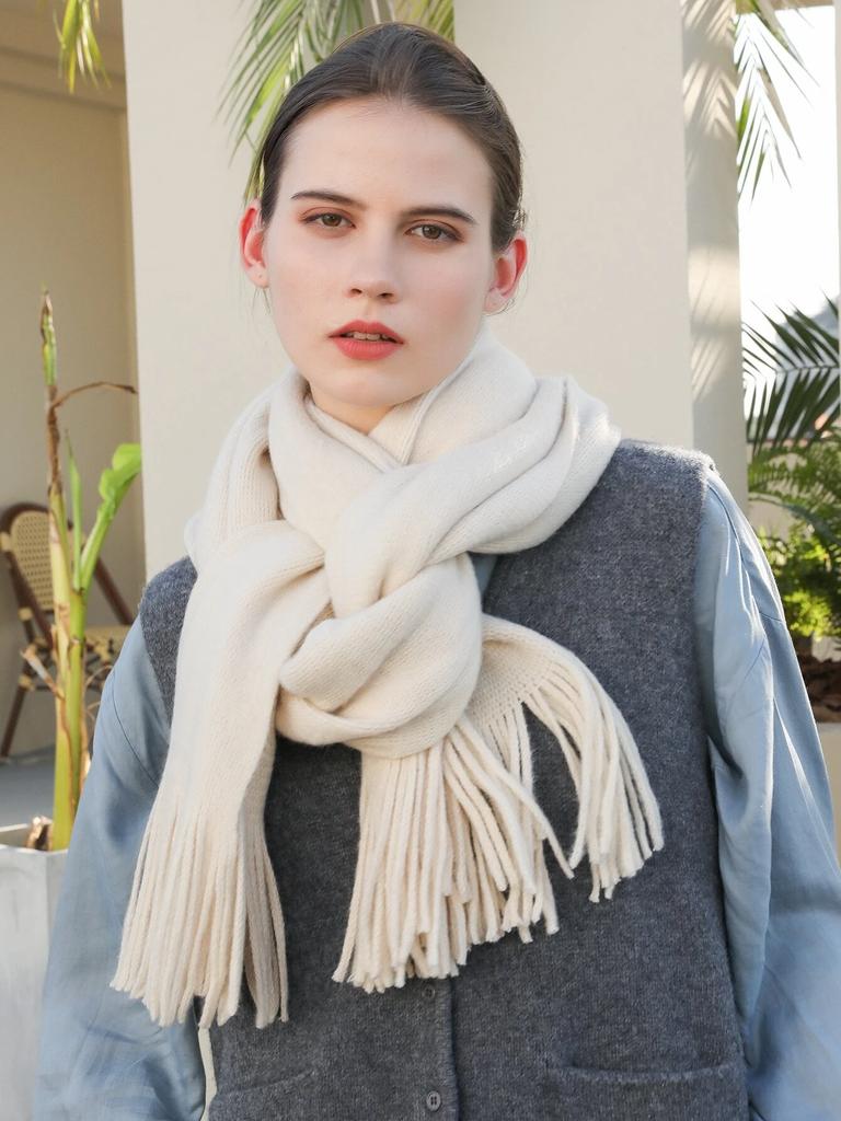 Fashion Warm Wool Scarf for Women Winter Design Solid Soft Neck Scarves Female High Quality Neckercheif Bandana Echarpe