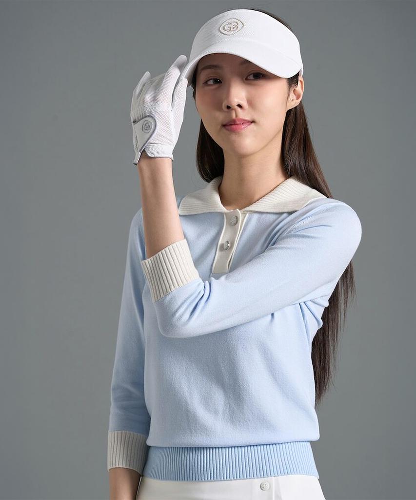 BEANPOLE GOLF Women'S Crooked Collar Neck Pullover - Sky Blue