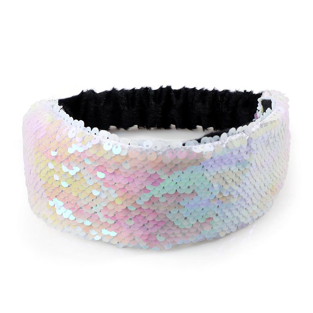 Girl Double-side Sequins Headband Fish Scale Design Delicate Hair Band