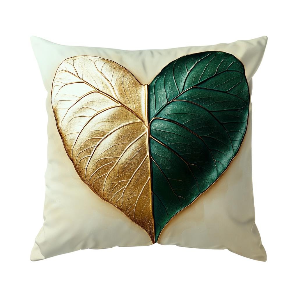 1/4pcs Green Leaves Cushions Pillowcase Polyester Cushion Cover Throw Pillow Pillowcover Home Car Sofa Decor