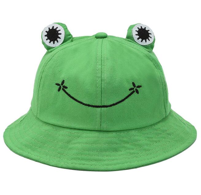 2024031113 Green Frog Bucket Hat Cotton Adult Children