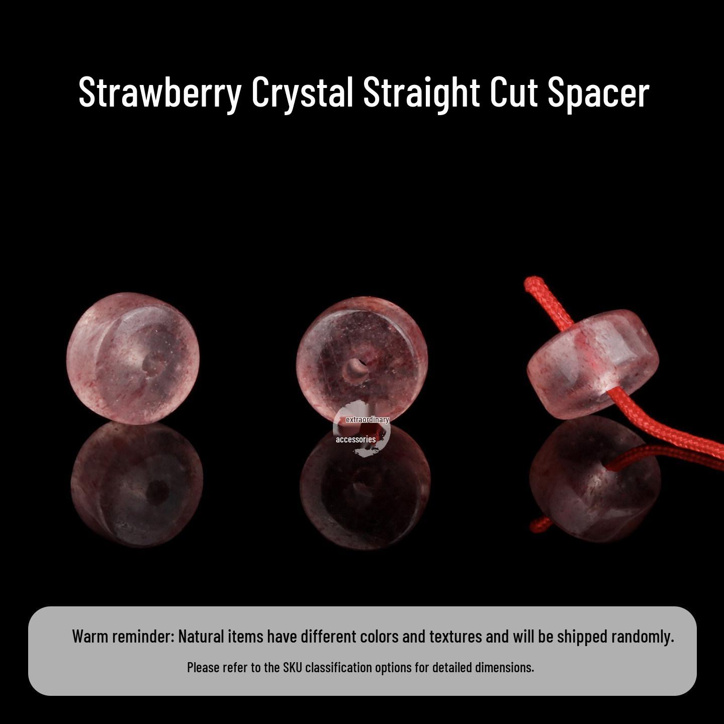 Natural Strawberry Quartz Spacer Beads for DIY Vajra Star Moon Bodhi Bracelets