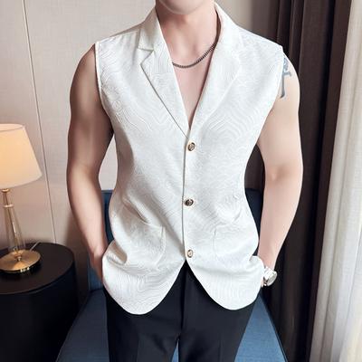 2025 New Men White Vests Formal Dress Suit Vest Wedding Male Satin Waistcoat Sleeveless Jacket Casual Top Men Blazer Vest