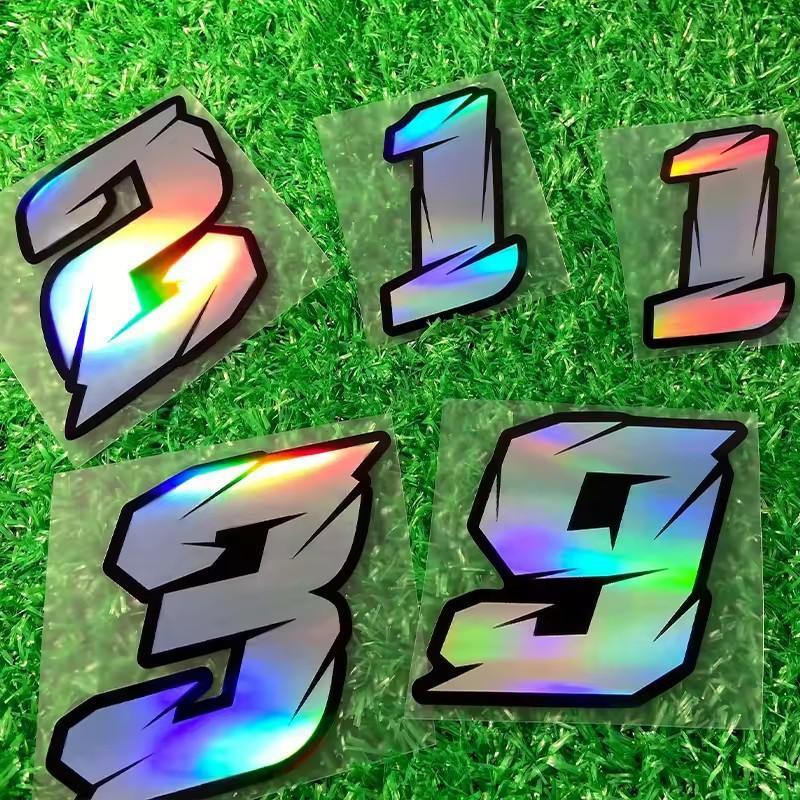 0123456789 Color Laser Number Car Motorcycle Stickers Fuel Tank Fairing Diy Moto Helmet Body Vinyl Decals Accessories