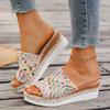 New Slippers Summer Fashion Ethnic Women Shoes Large Slope Heel Fish Mouth Women Sandals Colorful Retro Versatile Slippers 2026