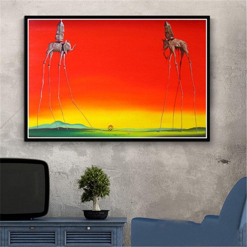 

Salvador Dali Surrealism Wall Art Picture Canvas Painting Retro Quadro Posters and Print for Living Room Home Decor Cuadros 50X75cm No frame синій/чорний