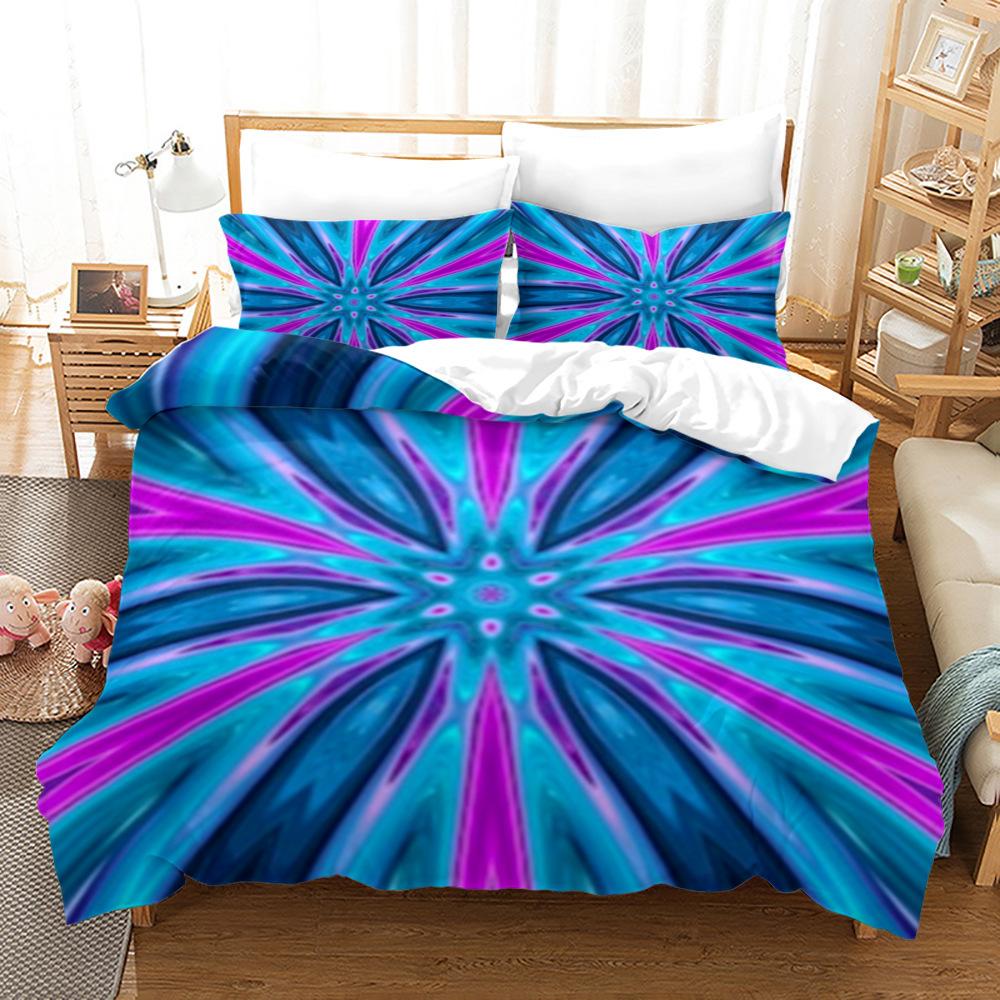 

3D Digital Printing Three-Piece Rainbow Spiral Four-Piece Quilt Cover 140*210cm