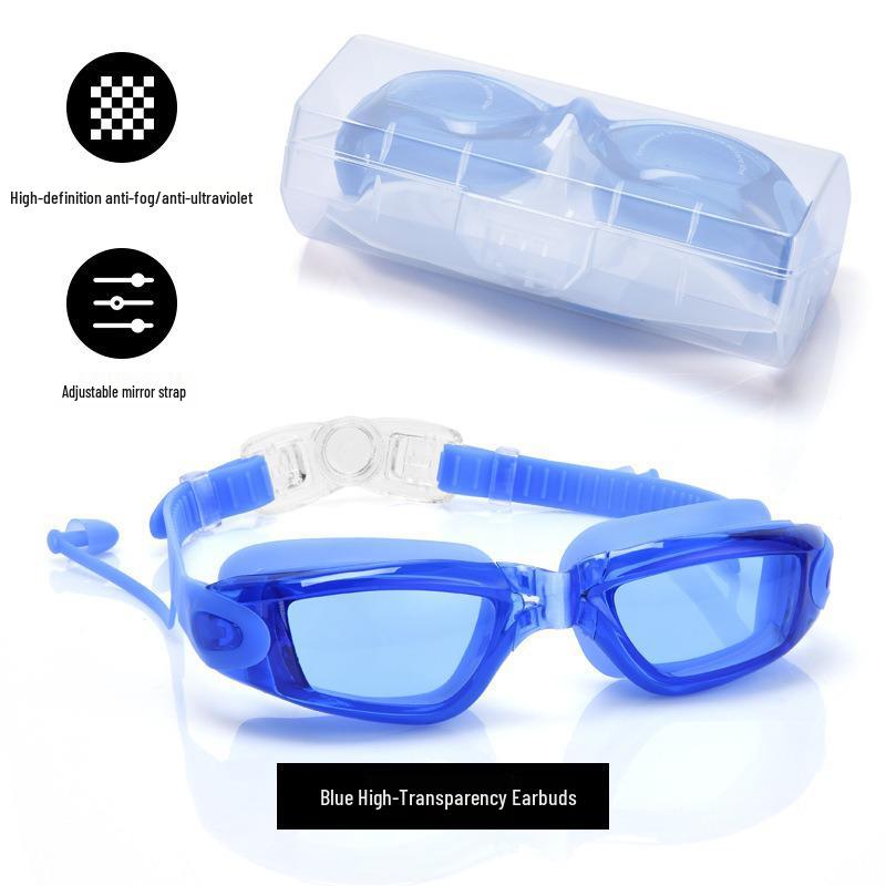 High-Definition Electroplated Silicone Adult Racing Goggles - Professional Anti-Fog Waterproof Swim Goggles