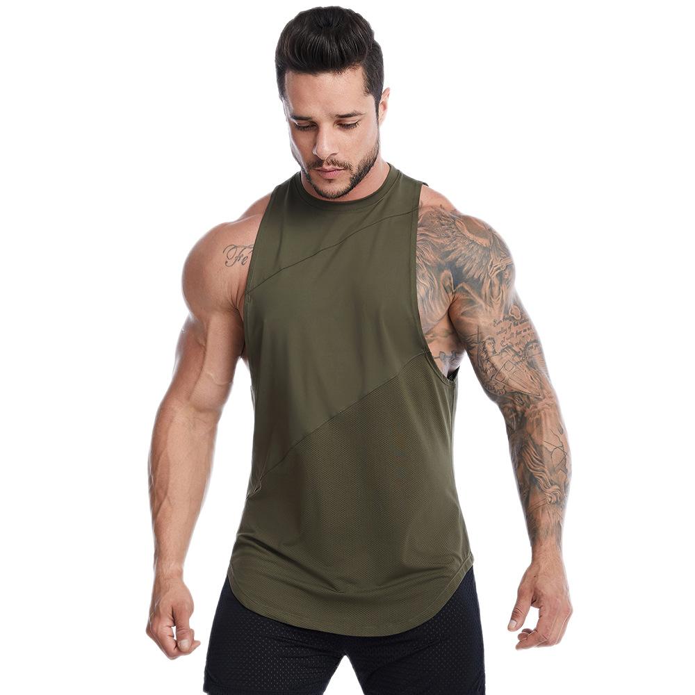 Summer Men's Loose Athletic Tank Top Quick Dry Fitness Vest for Gym Workout Running Basketball  Shirt