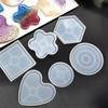 DIY Kristall Epoxidharz Untersetzer Form Kristall Quadratisch Rund Herz Sechseck Silikon Tablettform Heimdekoration Tassenmatte Padform