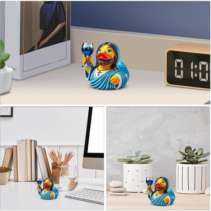 Jesus Duck and Mary Duck StatuesHome Garden Desk Decorations Handicrafts Gifts
