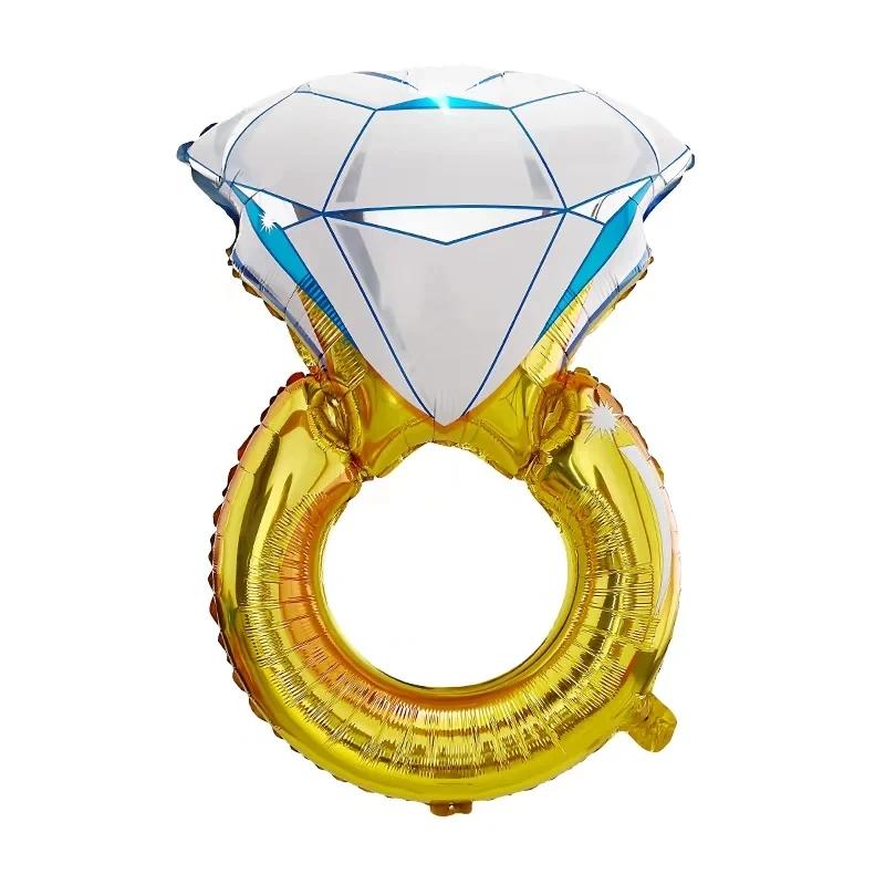 Diamond Ring Balloon Valentine's Day Proposal Balloon Wedding Room Decoration Diamond Ring Aluminum Film  Balloon