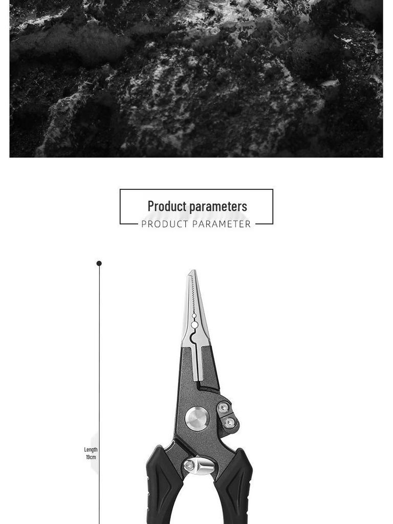 Stainless Steel Fishing Pliers - Multi-Functional Lure & Hook Remover with Split Ring Opener