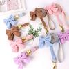 Cute Dog Collar Leash Set With Bowknot Soft Velvet Puppy Dogs Collars Outdoor Pet Walking Lead For Small Medium Dogs Chihuahua