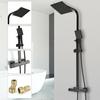 Bathroom Shower Faucet Set Matte Black Wall Mount Rainfall Shower Mixer Tap Bathtub Shower Mixer Tap 3-way Shower Mixer