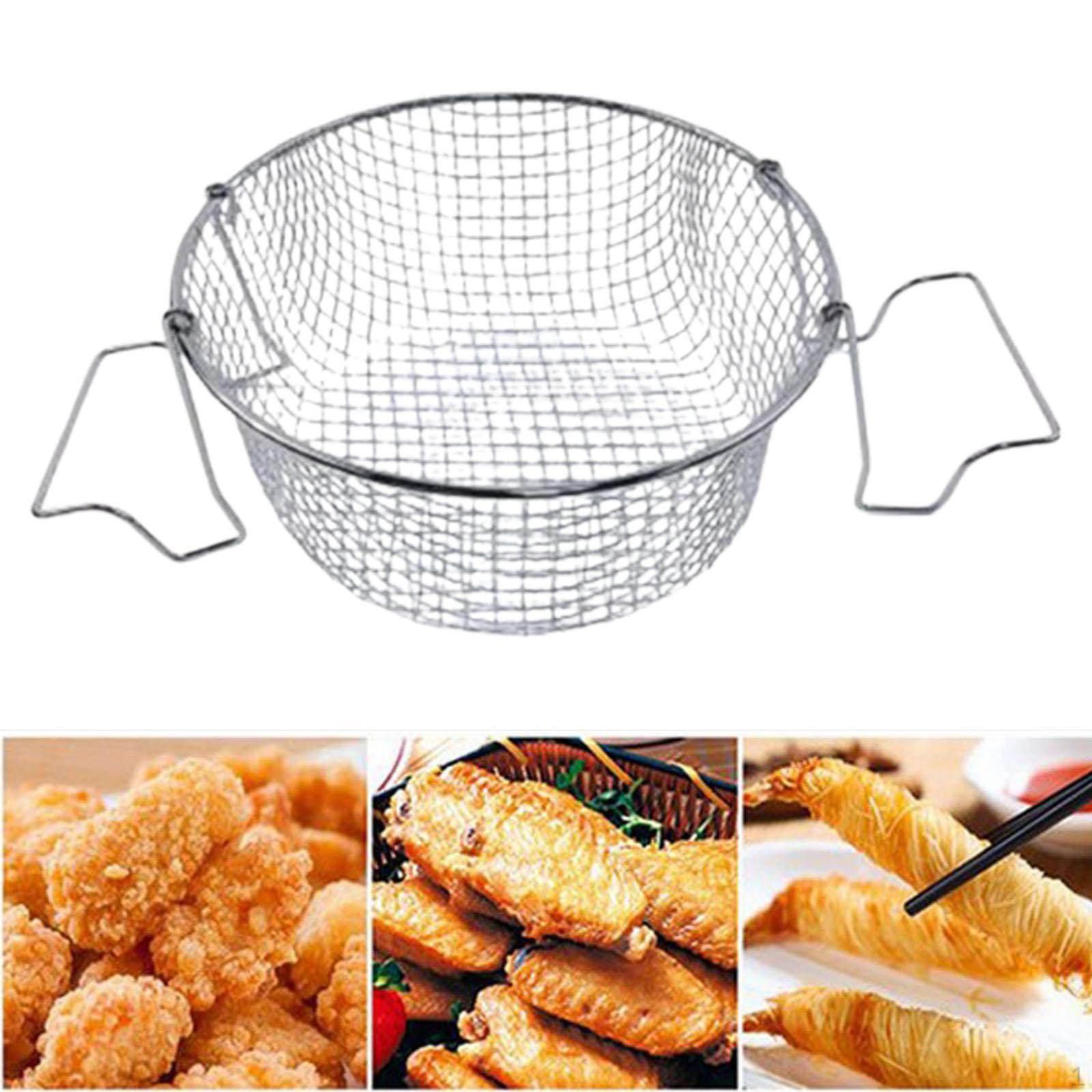 

Корзина из нержавеющей стали кухонный инструмент для жарки на масле с ручкой-сеткой для стружки, M