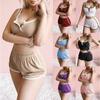 2026 Spring/Summer Sexy U-Neck Tight-Fitting Strap Short Waist-Revealing Shorts Women's Set