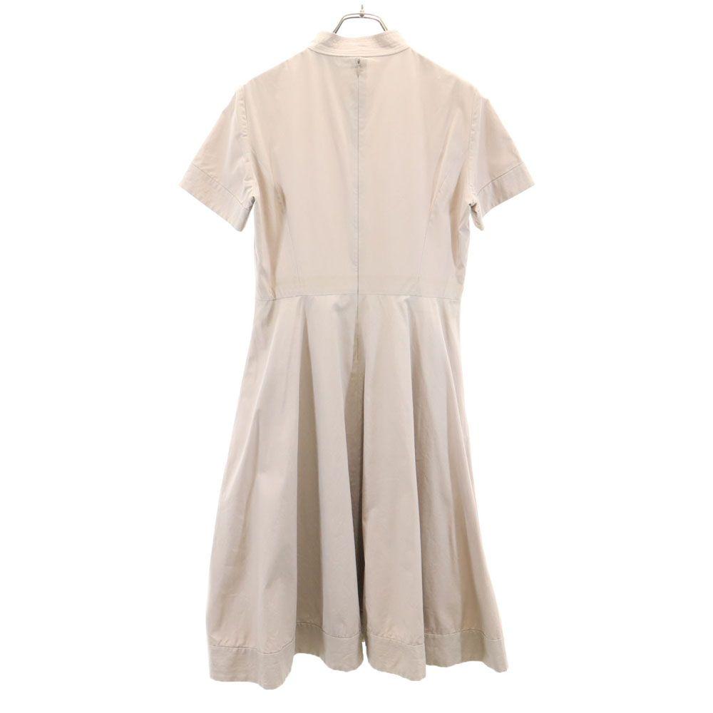 GIVENCHY Short sleeve Stand collar flare Knee-length dress 42 Beige Women Used