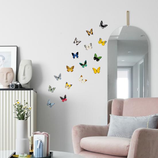 

16Pcs Wall Sticker Exquisite Workmanship Vibrant Color Butterfly Wall Decals for Home