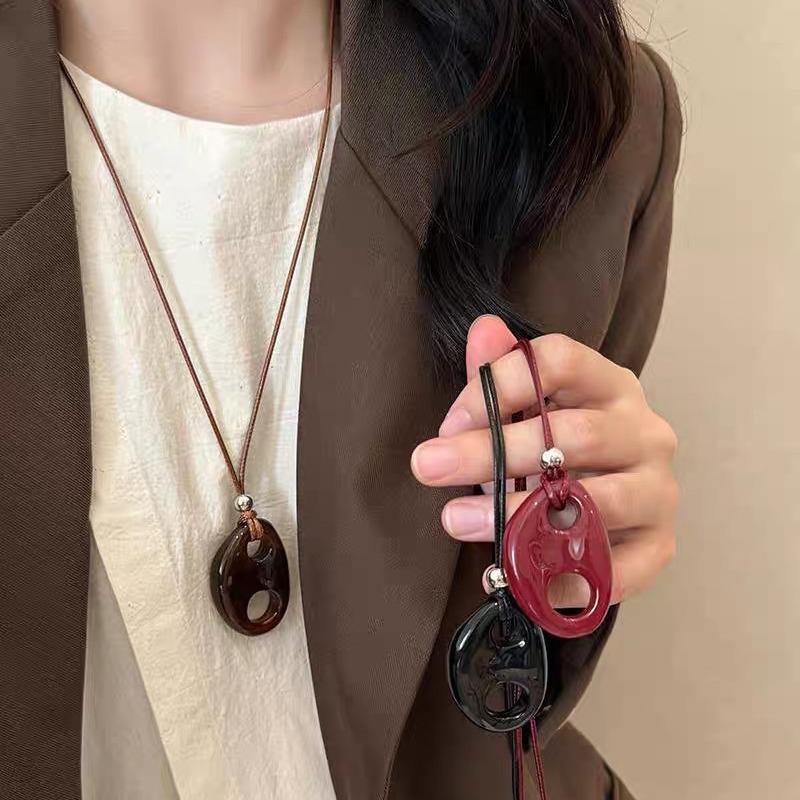 Sweater Chain Pig Nose Pendant Necklace For Women Girls Simple Chinese style Jewelry Accessories Gifts