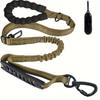 4 In 1 Heavy Duty Bungee Large Dog Leash Padded Handles Reflective Elastic Seat Belt for Training Safe Travel Medium Dog Supply