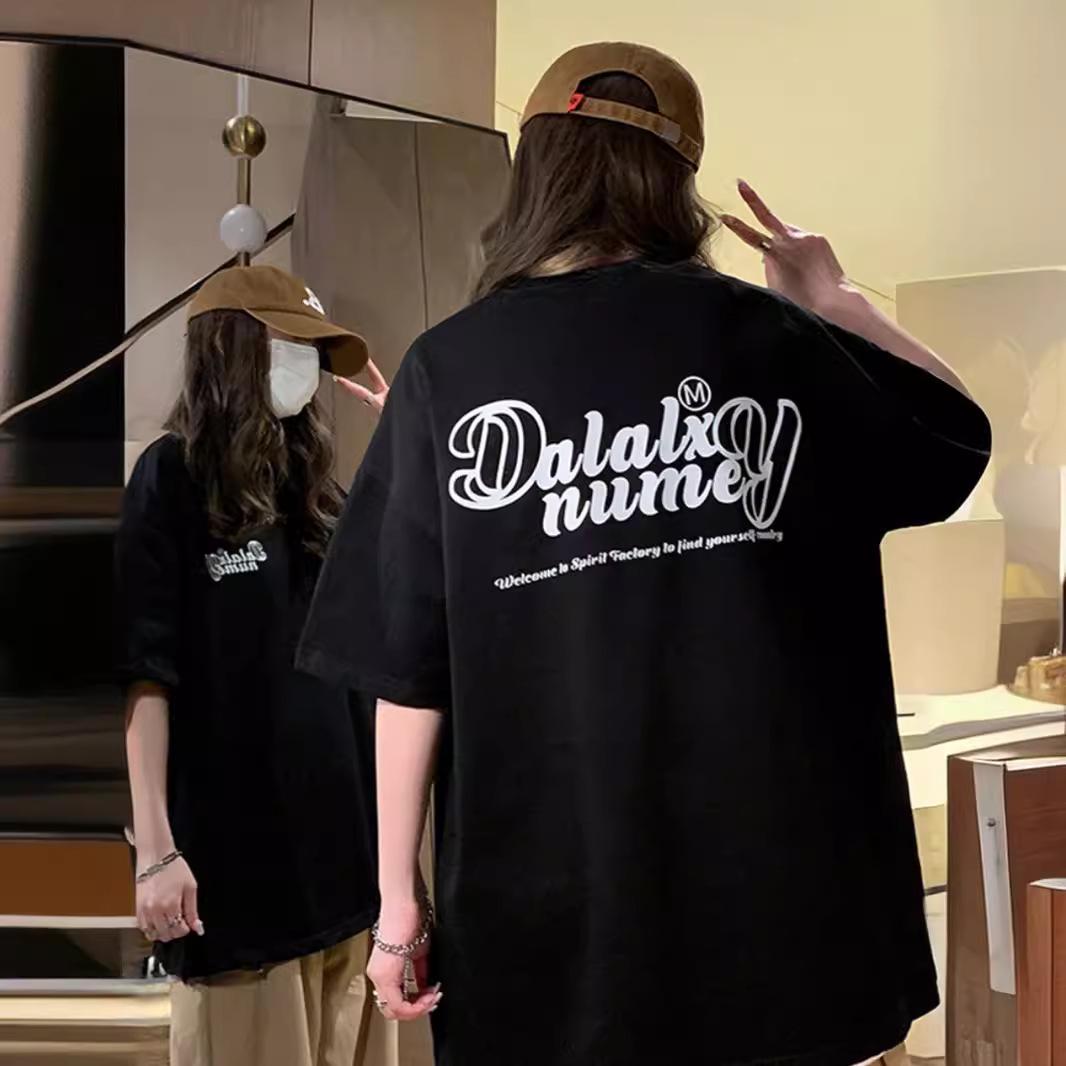 

Женская хлопковая футболка больших размеров в стиле ретро с коротким рукавом – Свободный крой, стройнящая, скрывающая живот летняя футболка 6XL (220-300 lbs recommended) чёрный