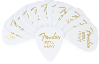 Plettro Fender Classic 351 Extra 12 Pezzi Celluloide, Bianco, Forma, Pesante,