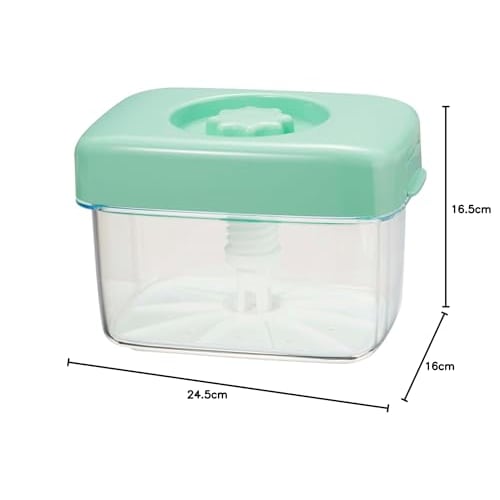 Shinki Gosei Tombo Instant Pickle Maker, Mummy, Square, Type 3, Green, Easy Pickling, Easy Viewing of Contents, NK3, 24.5cm Wide x 16cm Deep x 16.5cm