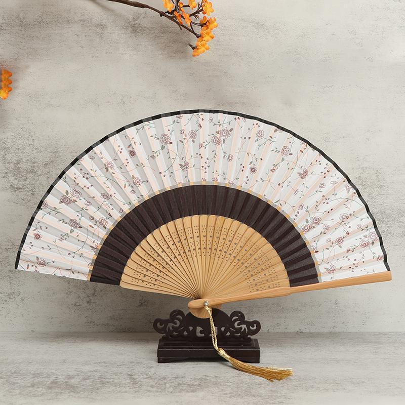 Japanischer Stil Kimono Faltfächer Kleiner Damen Tragbarer Sommer Tagesfächer Tanz Dekoration Fächer Chinesischer Hanfu Cheongsam Foto Requisiten