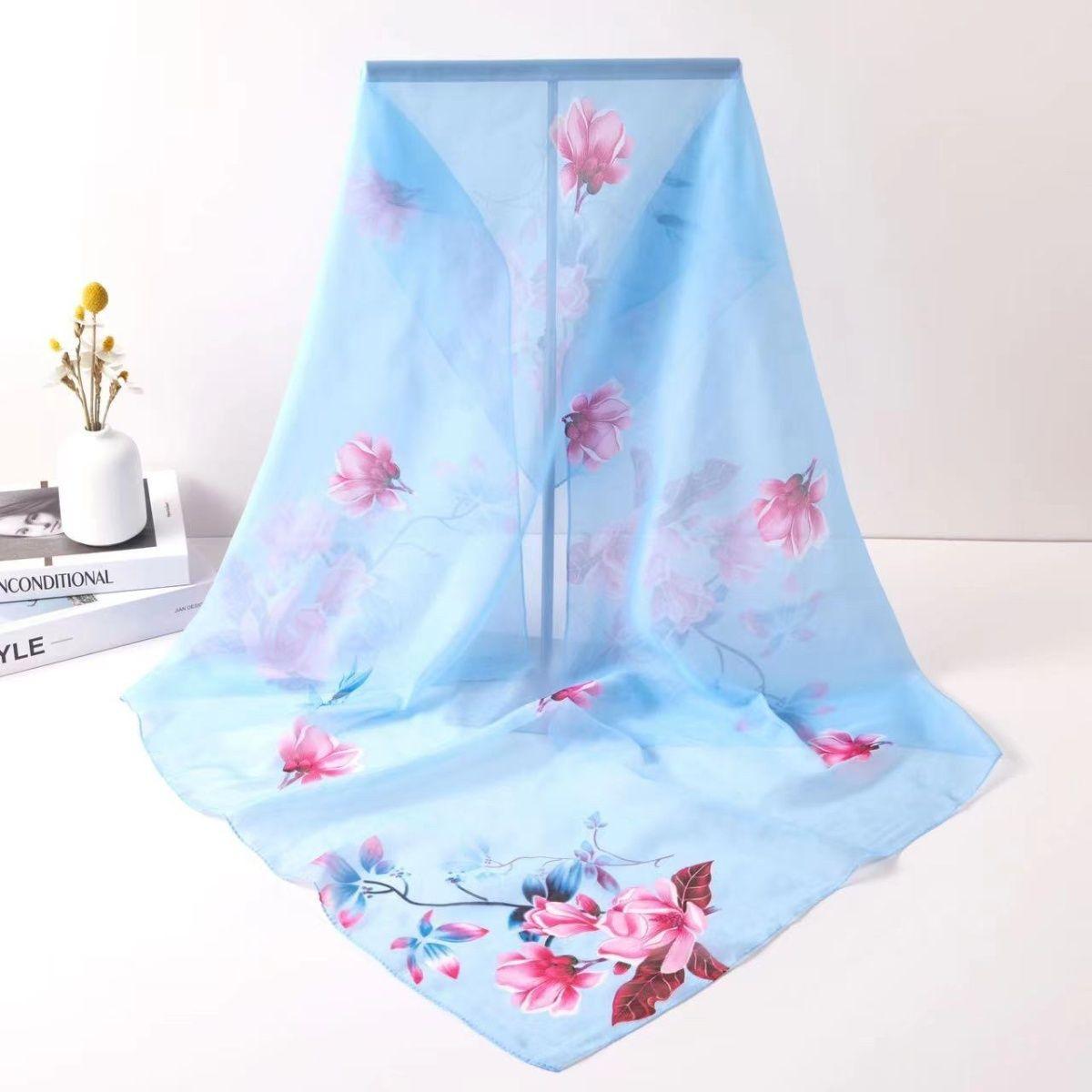 

Летний новый шифоновый напечатанный большой квадратный шарф шаль женская декоративная универсальная защита от солнца и затенение 90-90Cm