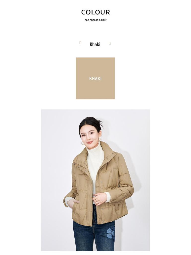 Popular Stand-up Collar 90% White Duck Down Fashion Temperament High-neck Short Down Jacket Women's Winter Jacket