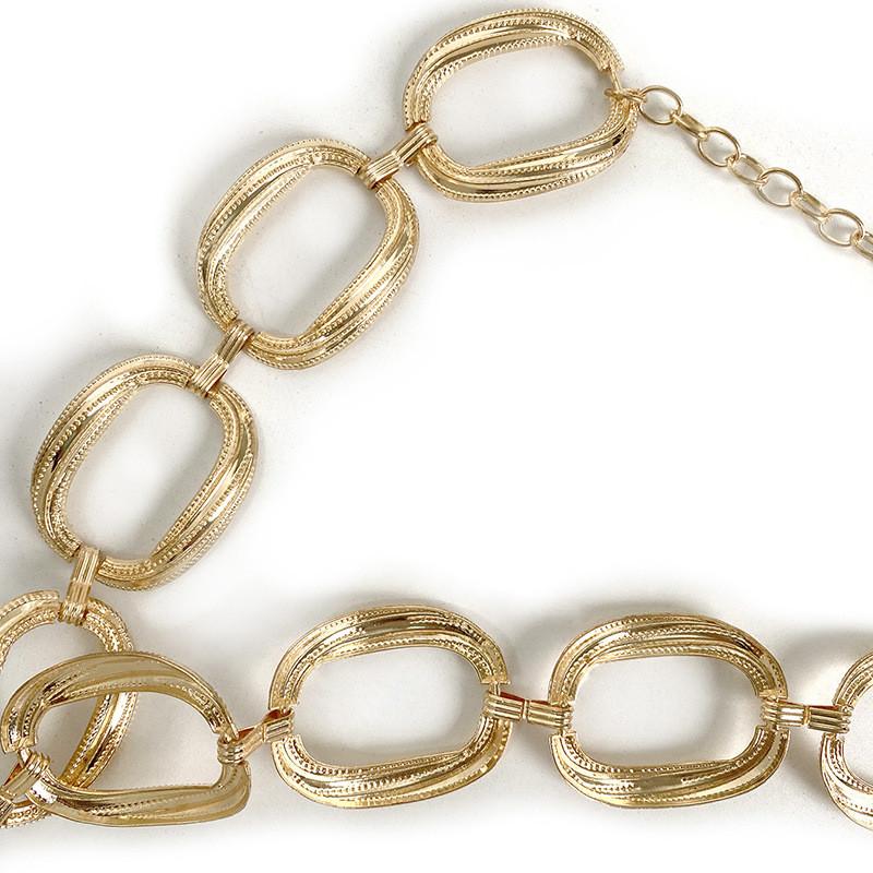 Chain Fashion Waist For Women With Metal Geometric Pattern And Classic Style