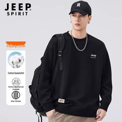 JEEP SPIRIT Men's Casual Round Neck Pullover Sweatshirt