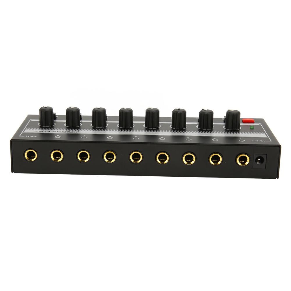 8-Channel HA800S Headphone Amplifier 1/4" TRS Input/Output Audio Mixer Studio Recording
