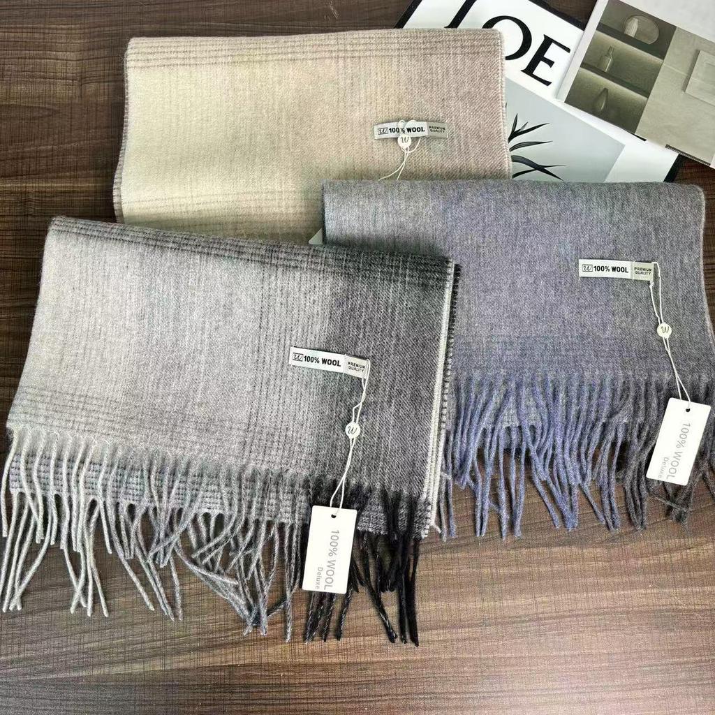 Women's 100% Pure Wool Winter Scarf - Plaid, Lightweight, Warm, Versatile Shawl & Birthday Gift