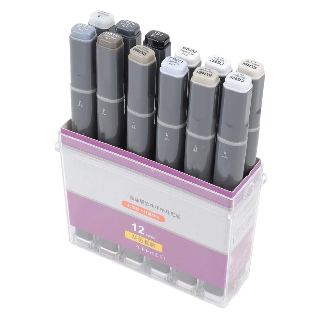 12 Pcs Acrylic Paint Markers Environmentally Friendly Safe Wide Applications Double Ended Markers Set