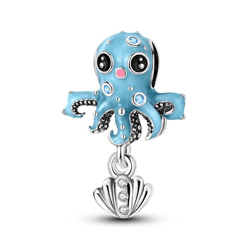 Summer 925  Silver Sailing Ship Lighthouse Luminous Ocean Series Charms Beads Fit Pan 925 Original Bracelets DIY Jewelry