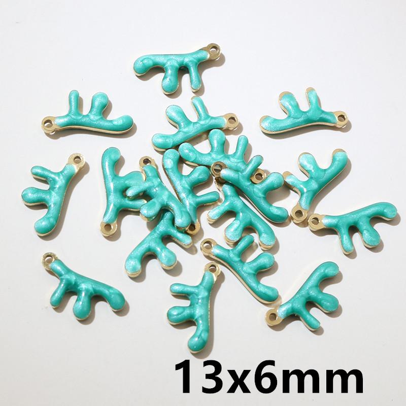 20pcs Stainless Steel Enamel Small Cute Charms Pendant Fish Starfish Coral Reef DIY Jewelry Making Accessories Findings