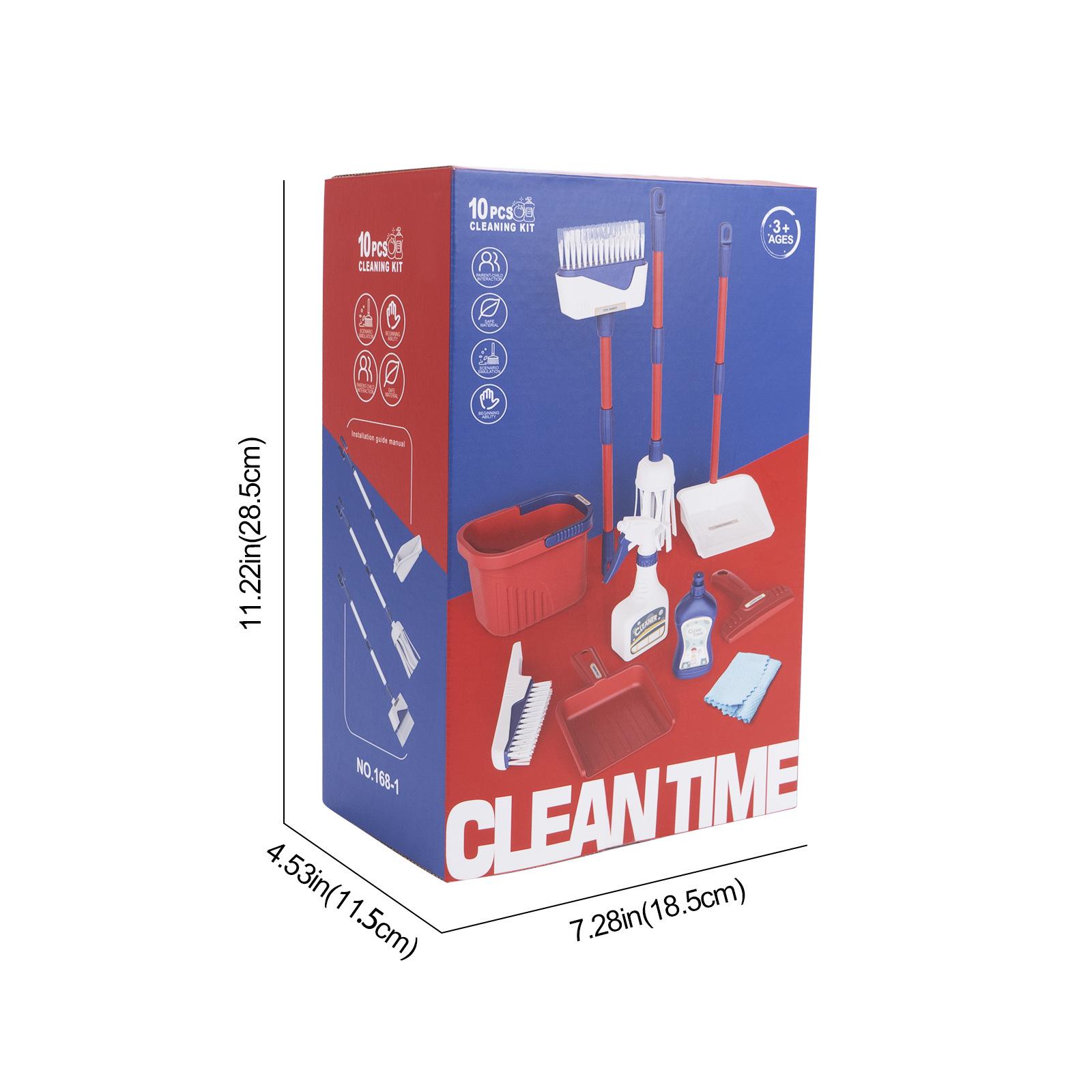 Kids Pretend Play Cleaning Set: Mop, Bucket, Broom, and Sanitary Toys