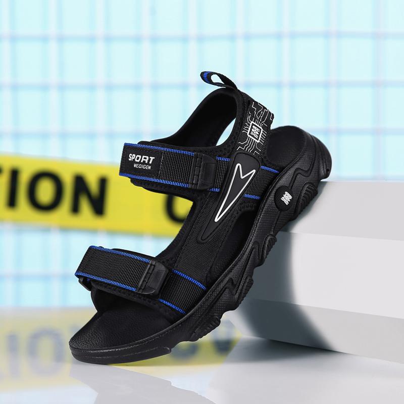 Детская противоскользящая износостойкая модная легкая уличная пляжная обувь на липучке — фото 9