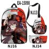 Luxury Novelty Cool Genshin Impact 3D Printed 3pcs/Set Pupil School Bags Travel Laptop Backpack Chest Bag Pencil Case