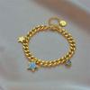 Gold Star Cuban Link Bracelet For Women Dainty Jewelry