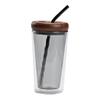 Ins-style Double-Wall Glass Straw Tumbler