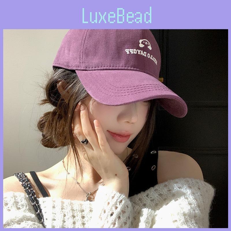 Trendy Purple Wide Brim Baseball Hat Women Soft Top Duckbill Cap Wear Leisure