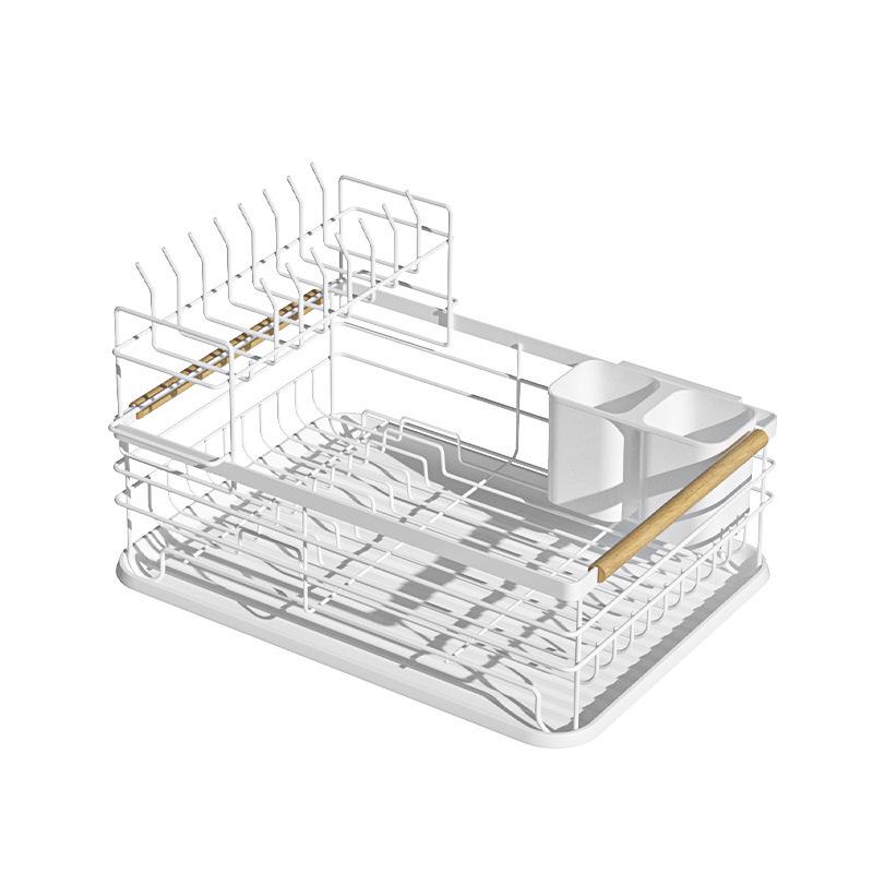 Zweischichtiger Eisenkunst-Geschirr- und Besteck-Organizer-Ständer