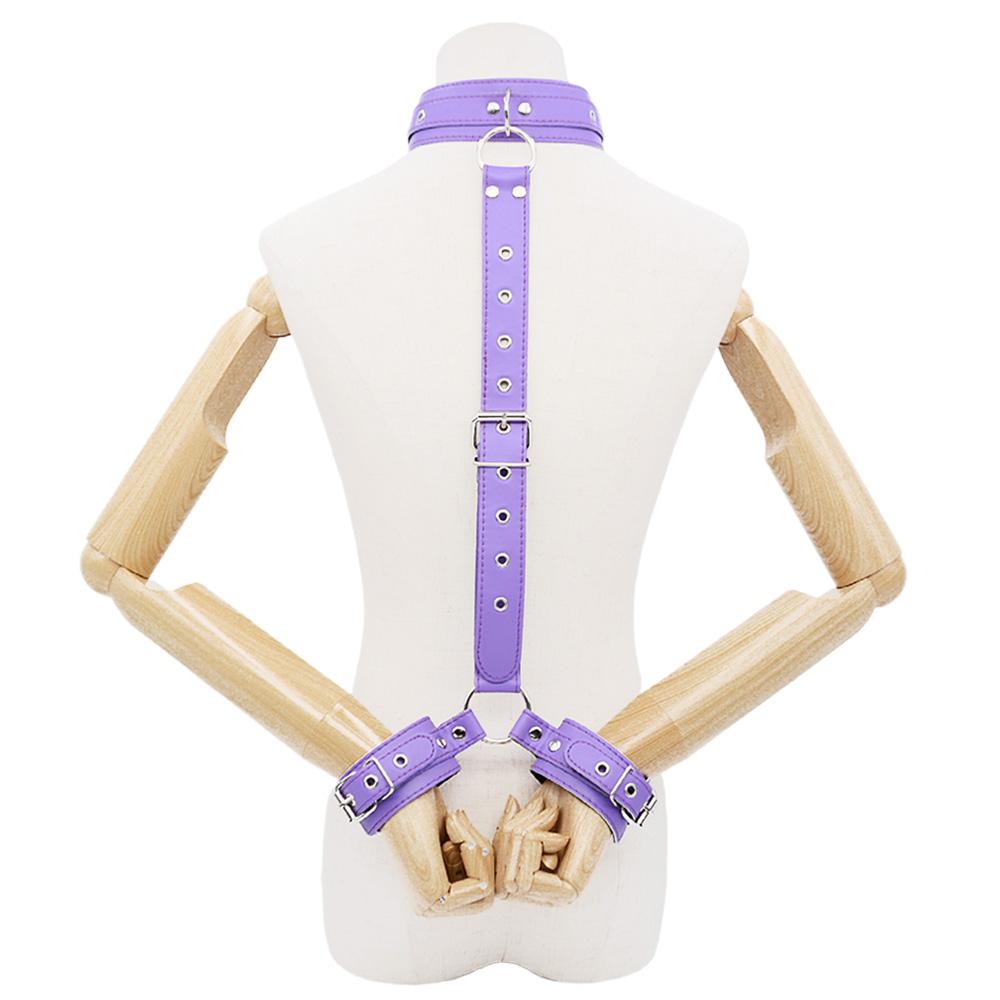 Female Leather Handcuff Neck Collar Wrist Strap Fetish Bondage Erotic Sex Toys Bdsm Restraint Sex Products for Couple Sex Game