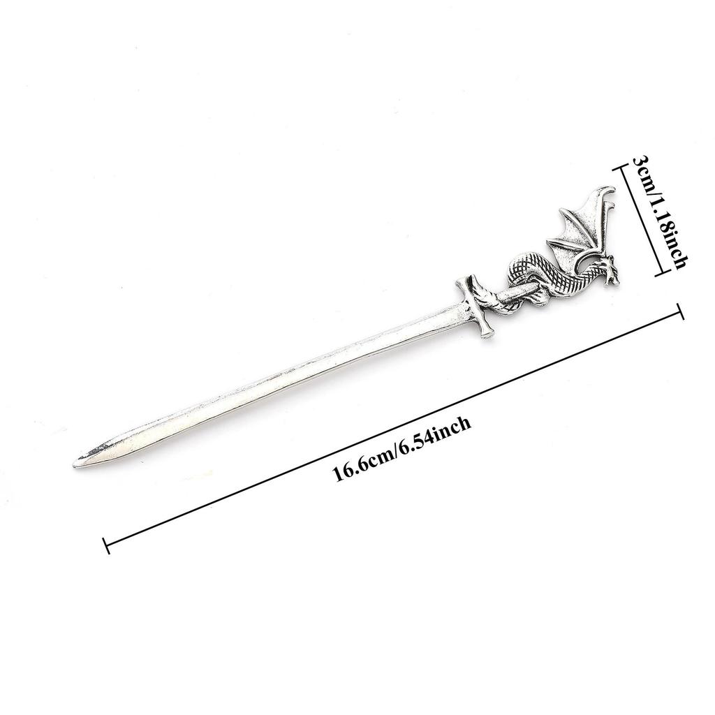 Retro Viking Dragon Sword Hairpin: Versatile Fashion Jewelry